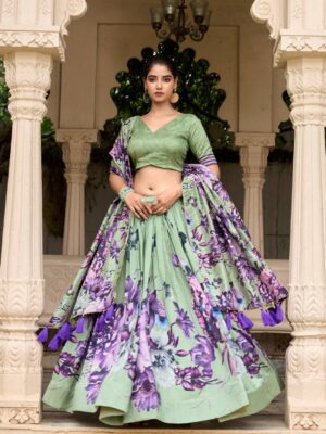 Tussar Silk Lehenga Choli Set