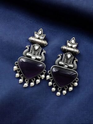 Silver Replica Peacock Studs