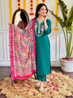 Chanderi Embroidered Kurta Set