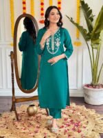 Chanderi Embroidered Kurta Set