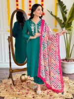 Chanderi Embroidered Kurta Set