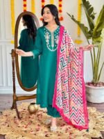 Chanderi Embroidered Kurta Set