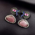 Hand painted Peacock Earrings